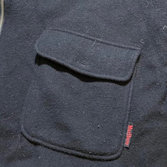 Black and red reversible 90s wool Marlboro fleece winter jacket size L - Picture 2 of 8